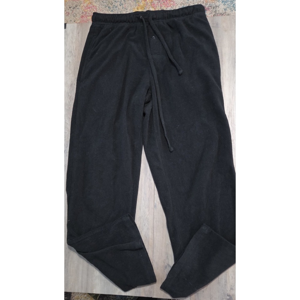 Beverly Hills Polo Black Fleece Pajama Pants Men M Sleepwear